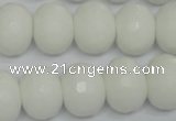 CPB63 15.5 inches 13*18mm faceted rondelle white porcelain beads