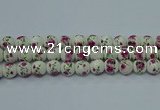 CPB632 15.5 inches 8mm round Painted porcelain beads