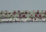 CPB633 15.5 inches 10mm round Painted porcelain beads