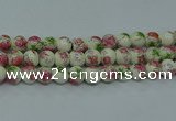 CPB651 15.5 inches 6mm round Painted porcelain beads