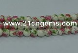 CPB652 15.5 inches 8mm round Painted porcelain beads