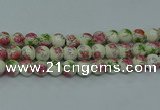 CPB653 15.5 inches 10mm round Painted porcelain beads