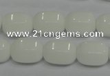 CPB66 15.5 inches 12*16mm drum white porcelain beads wholesale