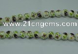 CPB662 15.5 inches 8mm round Painted porcelain beads