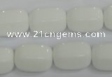 CPB67 15.5 inches 13*18mm drum white porcelain beads wholesale