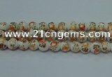 CPB671 15.5 inches 6mm round Painted porcelain beads