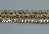 CPB672 15.5 inches 8mm round Painted porcelain beads