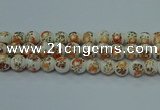 CPB673 15.5 inches 10mm round Painted porcelain beads