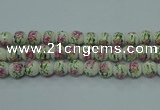 CPB681 15.5 inches 6mm round Painted porcelain beads