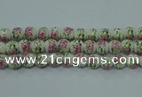 CPB682 15.5 inches 8mm round Painted porcelain beads