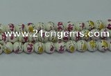 CPB691 15.5 inches 6mm round Painted porcelain beads