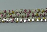 CPB692 15.5 inches 8mm round Painted porcelain beads