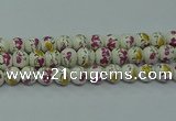 CPB694 15.5 inches 12mm round Painted porcelain beads