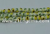 CPB731 15.5 inches 6mm round Painted porcelain beads