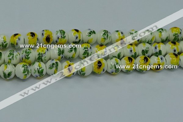 CPB731 15.5 inches 6mm round Painted porcelain beads