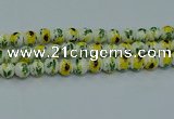 CPB732 15.5 inches 8mm round Painted porcelain beads