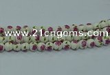 CPB741 15.5 inches 6mm round Painted porcelain beads