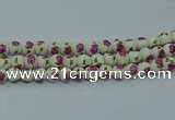 CPB742 15.5 inches 8mm round Painted porcelain beads