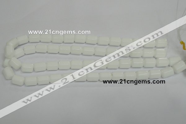 CPB75 15.5 inches 10*14mm column white porcelain beads wholesale