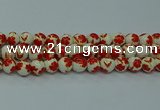 CPB761 15.5 inches 6mm round Painted porcelain beads