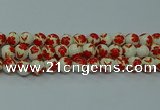 CPB762 15.5 inches 8mm round Painted porcelain beads