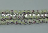 CPB771 15.5 inches 6mm round Painted porcelain beads