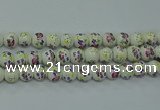 CPB772 15.5 inches 8mm round Painted porcelain beads