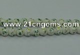 CPB781 15.5 inches 6mm round Painted porcelain beads