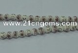 CPB791 15.5 inches 6mm round Painted porcelain beads