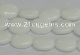 CPB85 15.5 inches 10*14mm oval white porcelain beads wholesale