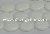 CPB86 15.5 inches 12*16mm oval white porcelain beads wholesale