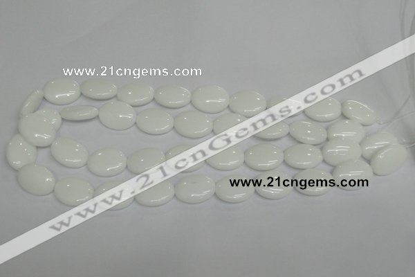 CPB88 15.5 inches 15*20mm oval white porcelain beads wholesale