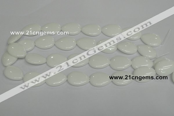 CPB92 15.5 inches 18*25mm flat teardrop white porcelain beads wholesale