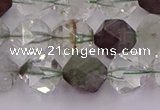 CPC18 15.5 inches 12mm faceted nuggets green phantom quartz beads