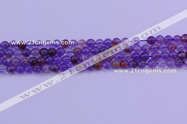 CPC601 15.5 inches 6mm round purple phantom quartz beads