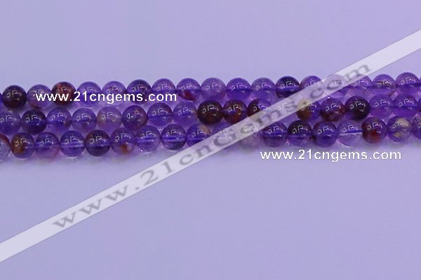 CPC602 15.5 inches 8mm round purple phantom quartz beads