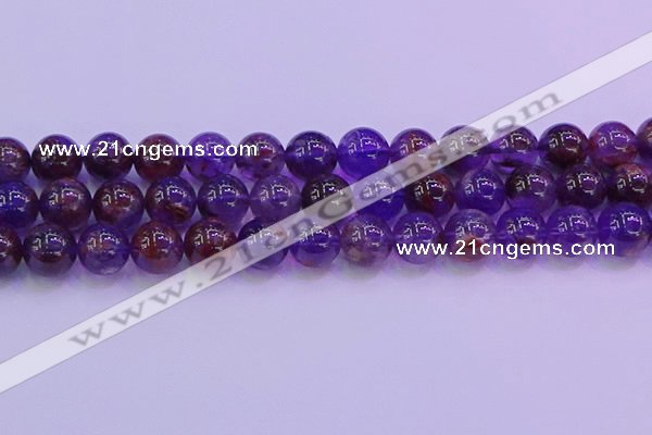 CPC604 15.5 inches 12mm round purple phantom quartz beads