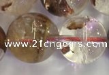 CPC655 15.5 inches 14mm round yellow phantom quartz beads