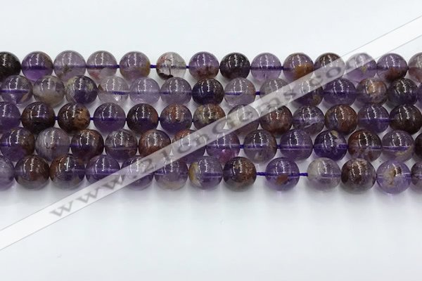 CPC666 15.5 inches 8mm round purple phantom quartz beads wholesale