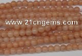 CPE01 15.5 inches 4mm round peach stone beads wholesale