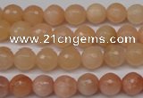 CPE12 15.5 inches 8mm faceted round peach stone beads wholesale