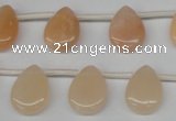 CPE22 Top-drilled 12*16mm flat teardrop peach stone beads wholesale