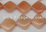 CPE24 15.5 inches 14*14mm diamond peach stone beads wholesale