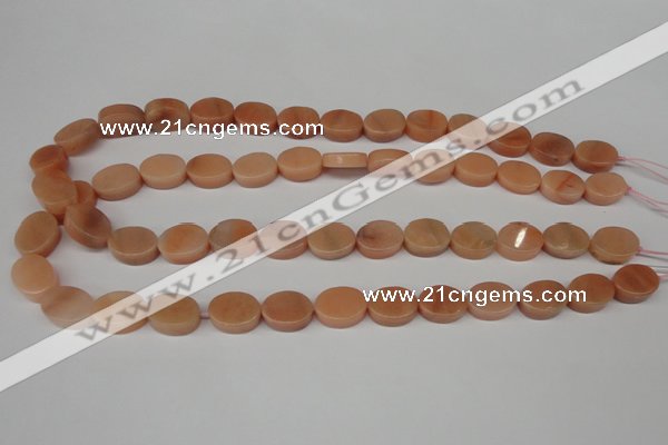 CPE26 15.5 inches 10*14mm oval peach stone beads wholesale