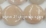 CPI10 15.5 inches 25mm flat round pink aventurine jade beads wholesale