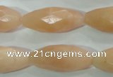 CPI100 15.5 inches 13*30mm faceted rice pink aventurine jade beads