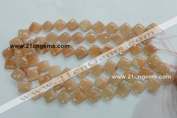 CPI102 15.5 inches 14*14mm diamond pink aventurine jade beads