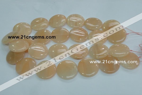 CPI103 15.5 inches 30mm flat round pink aventurine jade beads