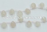 CPI11 15.5 inches 6*8mm top-drilled teardrop pink aventurine jade beads