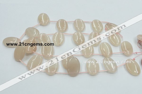 CPI17 15.5 inches 20*30mm top-drilled oval pink aventurine jade beads